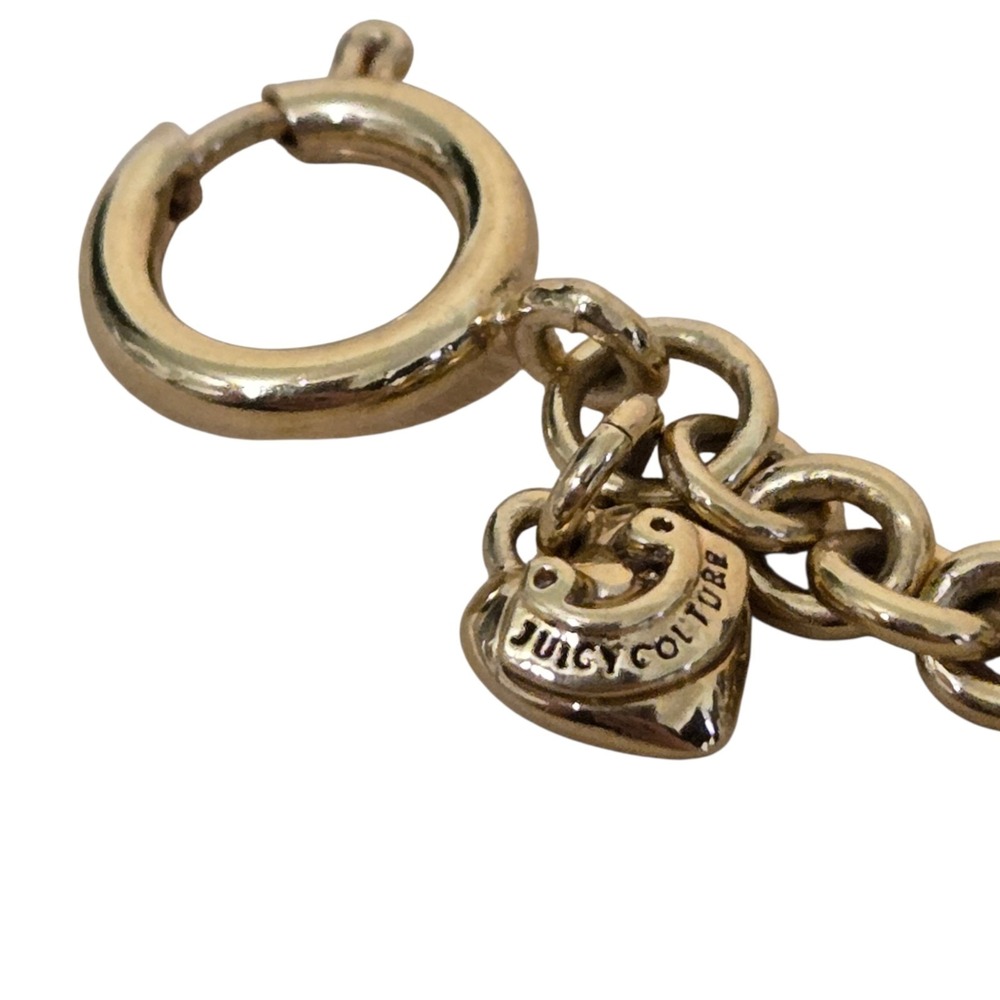Juicy Couture Chain Rainbow Charm Gold Tone Oval Link Bracelet Collectable NWT - Picture 5 of 6